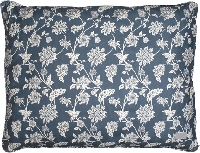 Fringe Studio INDIENNE Coastal Blue 36" W x 27" D Large Pillow Pet Bed, 100% Cotton Canvas Reversible Cover, Machine Washable, PetShop Collection (225021)