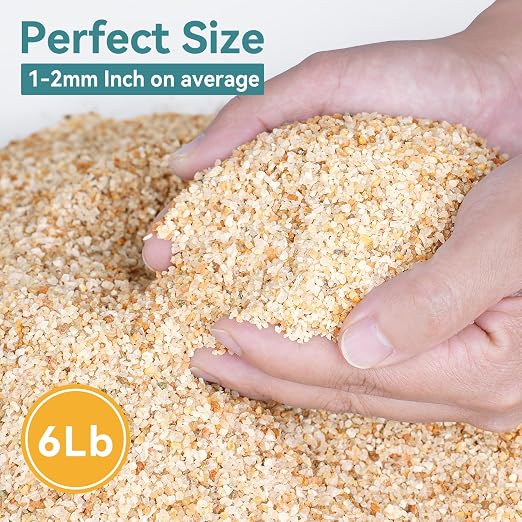 1-2mm Coarse Sand for Plants, 6lbs Horticultural Sand for Gardening | Desert Silica Sand for Cactus, Vases, Aquariums, Terrarium, Fish Tank, Drainage Rocks for Potted Plants, Bamboo, Crafts