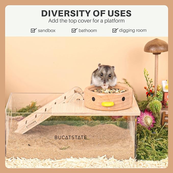 BUCATSTATE Hamster Bath Sand 6.6LB with Hamster Sand Bath Container