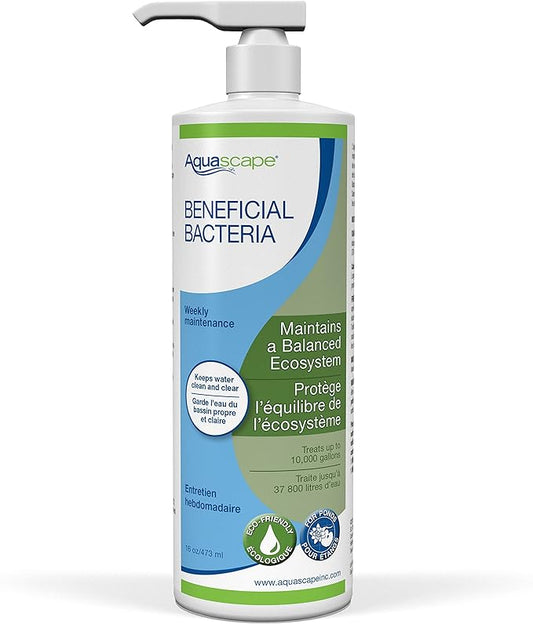 Aquascape Beneficial Bacteria Liquid Water Treatment for Ponds and Water Gardens (16 Oz / 473 ml)