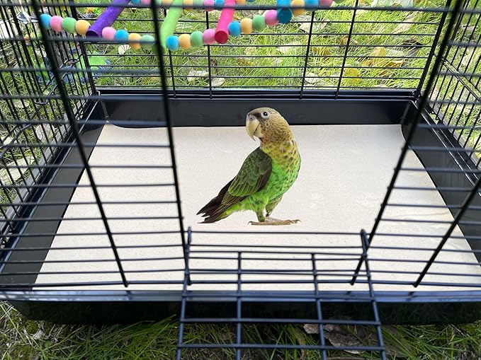 Gravel Paper for Bird Cage,BirdCage Liner Papers Cuttable Gravel Liner Sea Sand Paper Pet Animal Cages Cushion Great for Hard-Billed Birds Parrot | Clean Safe & Aids in Digestion (20 PCS - 17" x 11")