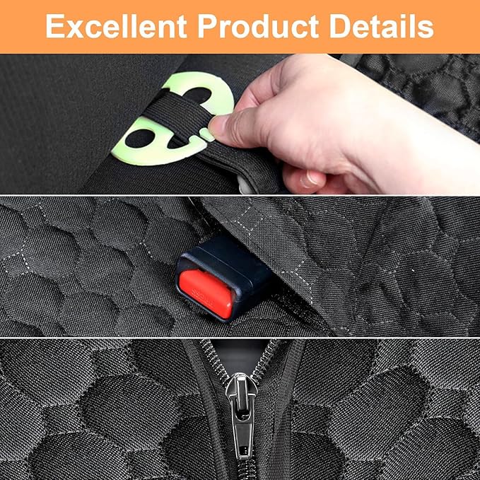 Mancro Dog Car Seat Cover for Back Seat, 2026 Upgraded 600D Heavy Duty Waterproof & Scratch-Resistant Dog Hammock for Car, Back Seat Pet Cover for Dogs with Sedan, and SUVs, Standard, Paw Prints