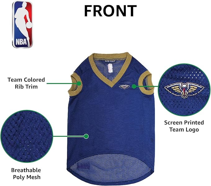 Pets First NBA NEW ORLEANS PELICANS DOG Jersey, Small - Tank Top Basketball Pet Jersey