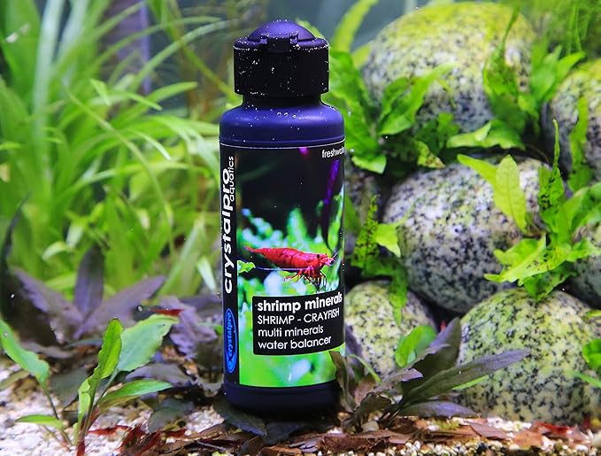 Crystalpro Shrimp Minerals 4.2 Oz – Liquid Aquarium Salt & Trace Elements for Freshwater Shrimp Tanks – Supports Caridina & Neocaridina – Molting & Breeding Additive – Invertebrate Tank Conditioner