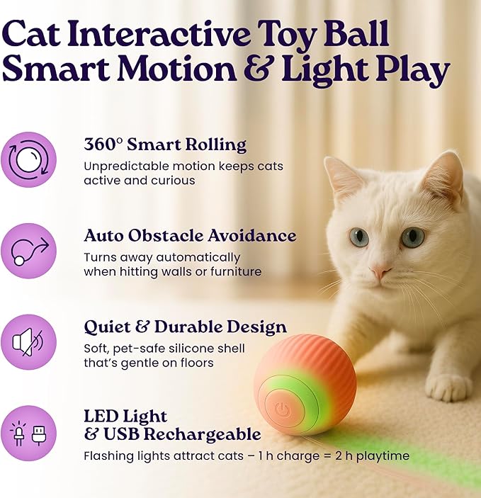 Cat Care Grooming Kit 6 in 1, Include: Nail Clipper, Brush for Shedding, Wand Toy, Interactive Ball Toy, Bath Brush, Ear Cleaner Finger Wipes (30ct.), Cat Grooming Supplies