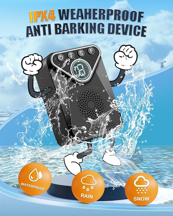 Anti Barking Device for Dogs - 9 Modes 33 FT Range Ultrasonic Anti Barking Deterrent, Rechargeable Bark Control Device, Dog Barking Deterrent Devices Barking Silencer for Indoor&Outdoor