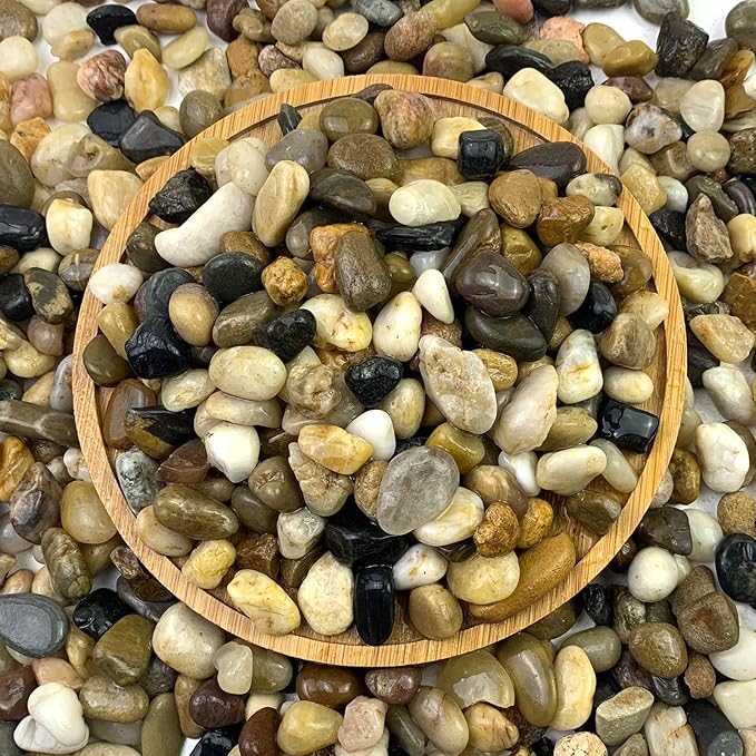 FANTIAN 40 lbs Aquarium Gravel, 2/5 Inch Pea Gravel for Fish Tank, Decorative Rocks for Freshwater Tank, Outdoor Pond, Garden Landscaping, Terrarium, Soil Drainage