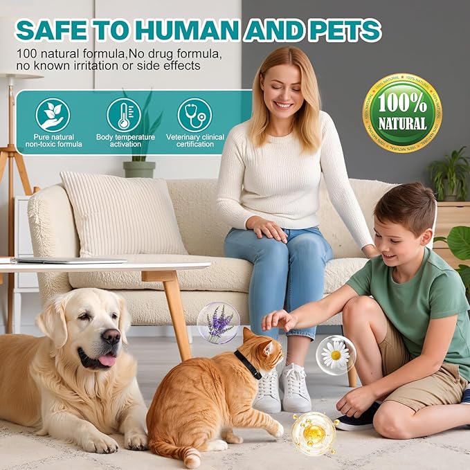 Calming Collar for Cats - 6Pack Calming Collar for Cats Adjustable Safe Waterproof Breakaway Design Helps Reduce Noise Fear
