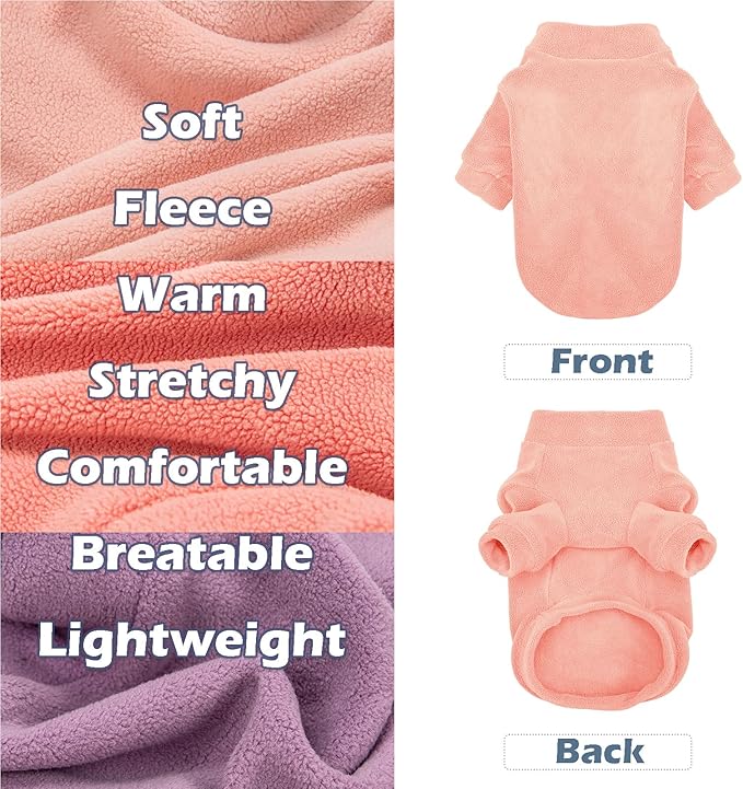GYALAPERI Dog Sweater, 3 Pack Dog Sweaters for Small Dogs Girl Boy, Ultra Soft Warm Puppy Clothes Dog Coat for Winter (Rose+Lt Pink+Lt Purple, Small)