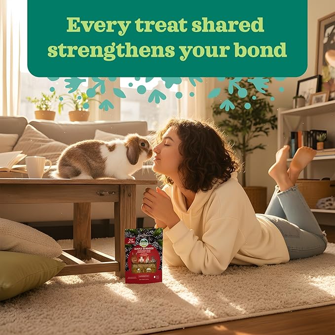 Oxbow Simple Rewards BlackBerry & Basil Treats, Great as Chinchilla, Hamster, Rodent, Guinea Pig & Rabbit Treats, Small Pet Snack, Made with Oxbow Timothy Hay, Made in USA, 3 oz