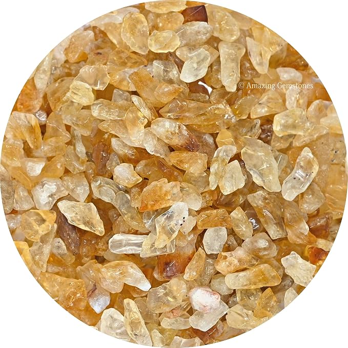 Citrine Crystal Chips Aquarium Gravel Rocks, A Grade | Bulk Fish Tank Gravel, Small Tumbled Stone Chips and Tiny Crystals for Decoration