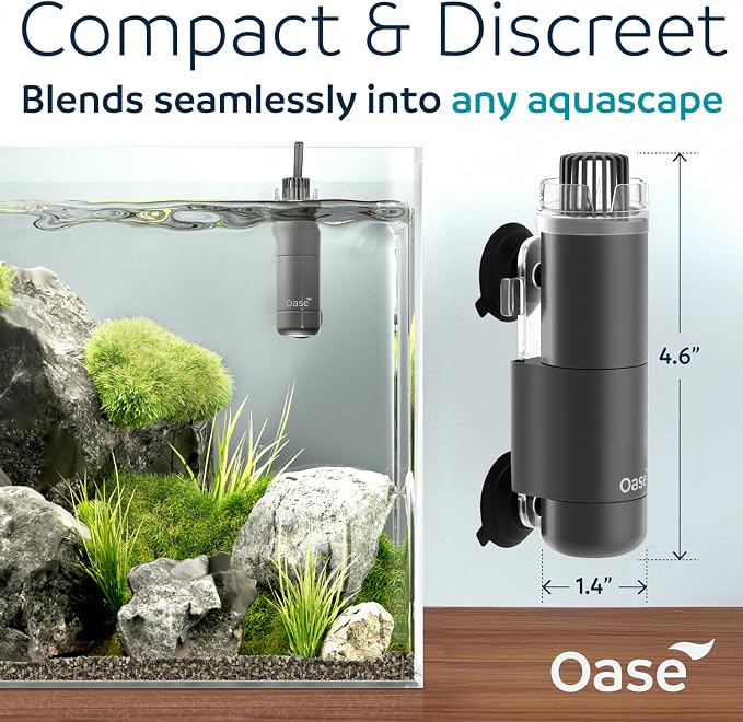 OASE CrystalSkim 350 Surface Skimmer for Freshwater and Marine Aquariums – Compact Internal Filter for Film Oil and Debris Removal, Quiet, Adjustable Flow, Shrimp-Safe, for Tanks up to 92 Gal / 350 L