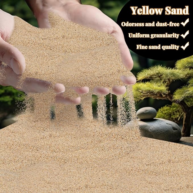 RAINFLOW 30oz Fine Yellow Sand - Colored Quartz Sand for Crafts & Decor | Decorative Sand for Aquarium Tank, Wedding Unity Ceremony, Zen Garden, Vase Filler & Incense Burner & Substrate