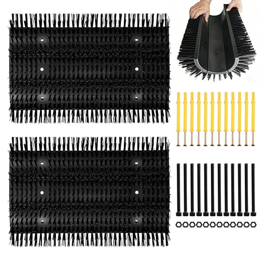 Extra Large Size Livestock Scratching Brush, Upgraded Horse/Goat/Cow/Cattle Scratcher Brush for Grooming, Itch Relief Horse Scratcher Brushes Kit with Two Sets of Mounting Screws(2-Pack,Black)