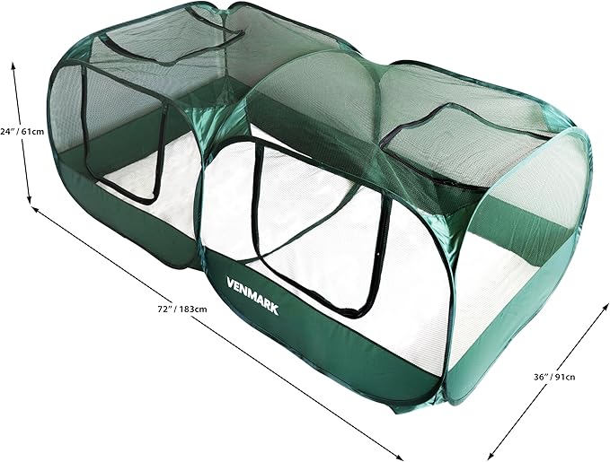 Portable Chicken Coop - Small Animal Playpen and Pop Up Chicken Coop Run - Transparent Breathable Mesh Net and Foldable - Complete with Collapsible Food/Water Bowl