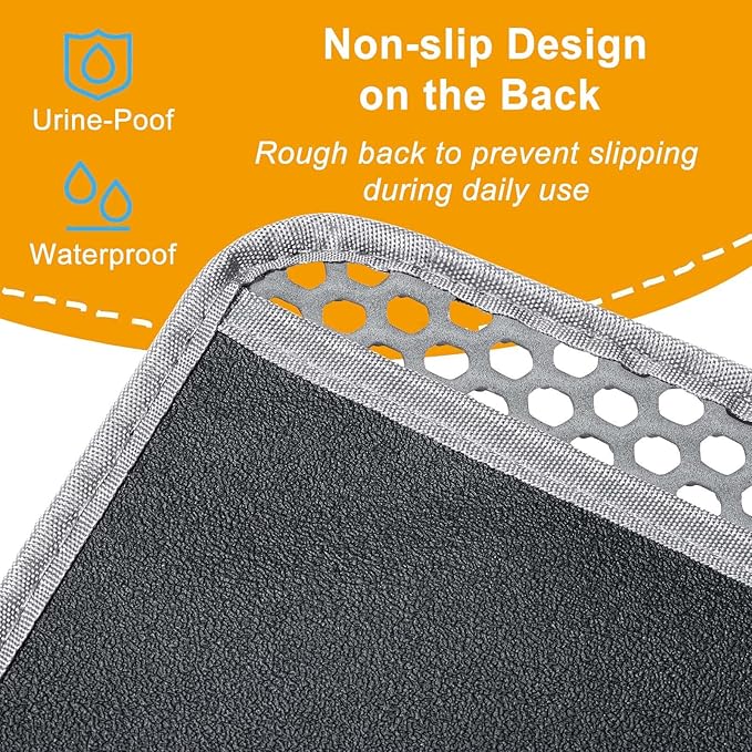 Large Cat Litter Box Mat,35"X 25" Litter Trapping Mat for indoor Cat, Litter box Mat for Floor, 2 Layer Litterbox Catcher Rug for Kitty Pet,Waterproof Urine Proof, Clean Easily, Non-Slip
