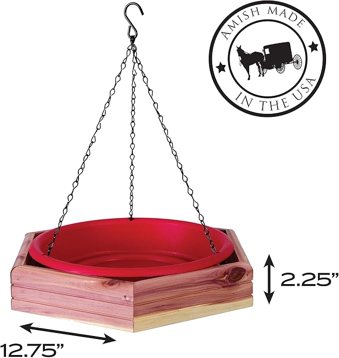 Pennington Cedar Hanging 2-in-1 Bird Bath & Feeder