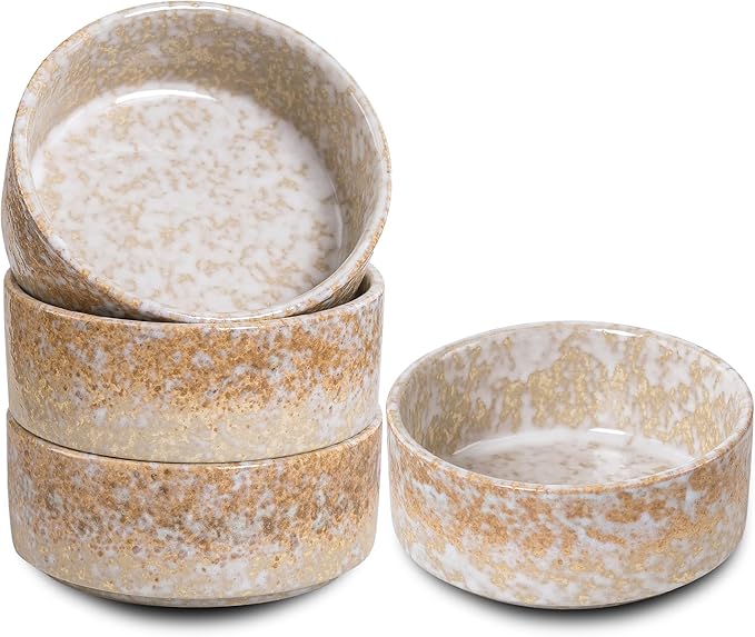 Ceramic Bowl Sets of 4, 4.5 Inches Retro Snow Jade Handcraft , Small Bowls Set Farmhouse Vintage Color Bowls, 10 oz Bowl for Dessert, Dip, Side Dishes, Ice Cream, Fruit, Rice Dishwasher Microwave Safe