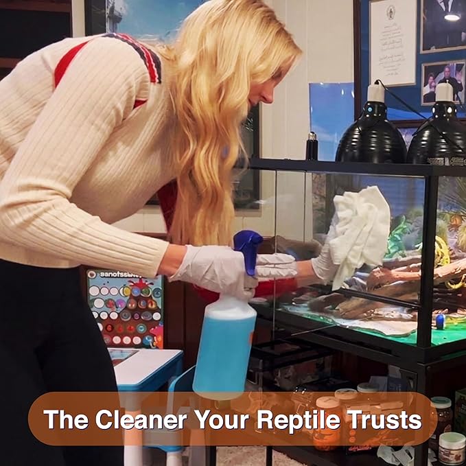 Chlorhexidine Solution 2% Spray Kit, Reptile Disinfectant Cleaning Solution, 32 oz Sprayer with Refills, Chlorhexidine Spray for Reptile Habitats