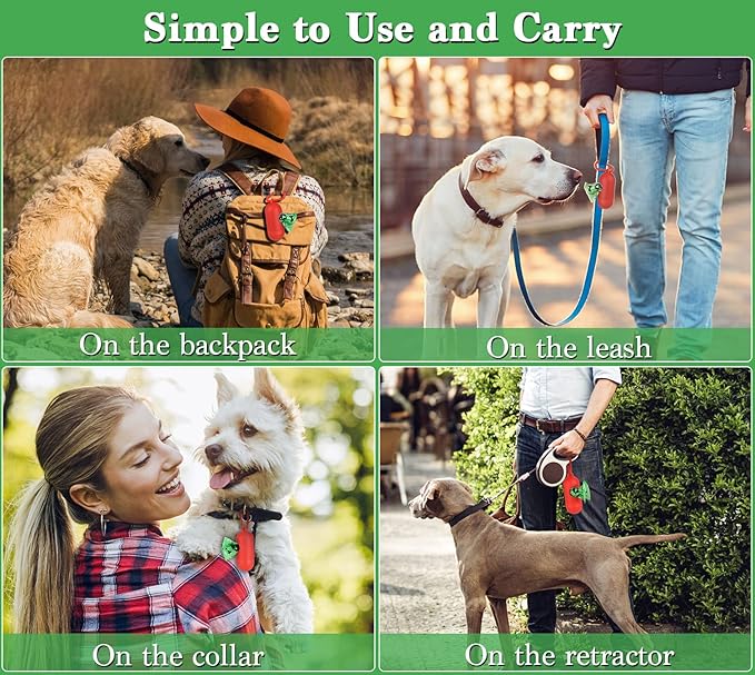 WDFAACK Biodegradable Dog Poo Bags with Holder-240 Large Poop Bags, Corn Starch Blended Compostable Poo Bag, Extra Thick Strong Leak Proof Poop Waste Bag for Dogs (Green)
