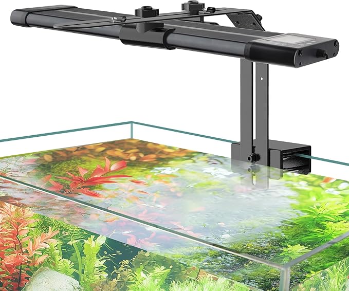 hygger Small Clip On Aquarium LED Light, Custom Daylight-Moonlight & 24/7 Mode, 18-24 in Full Spectrum Fish Tank Light, 8 Colors Adjustable Brightness Auto On Off with Memory for Planted Tank