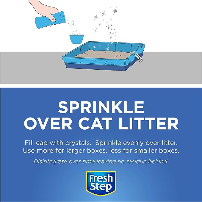 Fresh Step Cat Litter Crystals Deodorizer, Non Toxic Odor Neutralizing Crystals for Litter Boxes that Help Control Smells and Keep Home Areas Fresh, Fresh Scent, 15 Ounce - 3 Pack