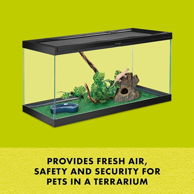 Zilla Fresh Air Screen Cover, Secure and Durable Metal Mesh Cover for Reptile Terrariums, 36 x 18 inches | Secure and Durable Metal Mesh Cover for Reptile Terrariums