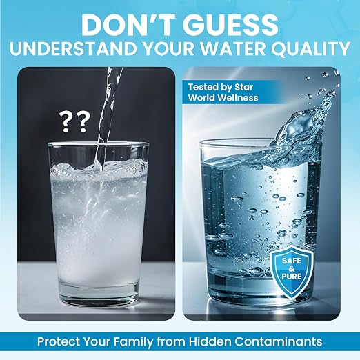 Water Testing Kit for Drinking & Well Water, Home Test Kit | 21-in-1 Kit, 120 Sealed Strips + 2 Bacteria Tests, Detects Lead Chlorine Nitrate Iron pH, Home Tap Well Pool RV Aquarium