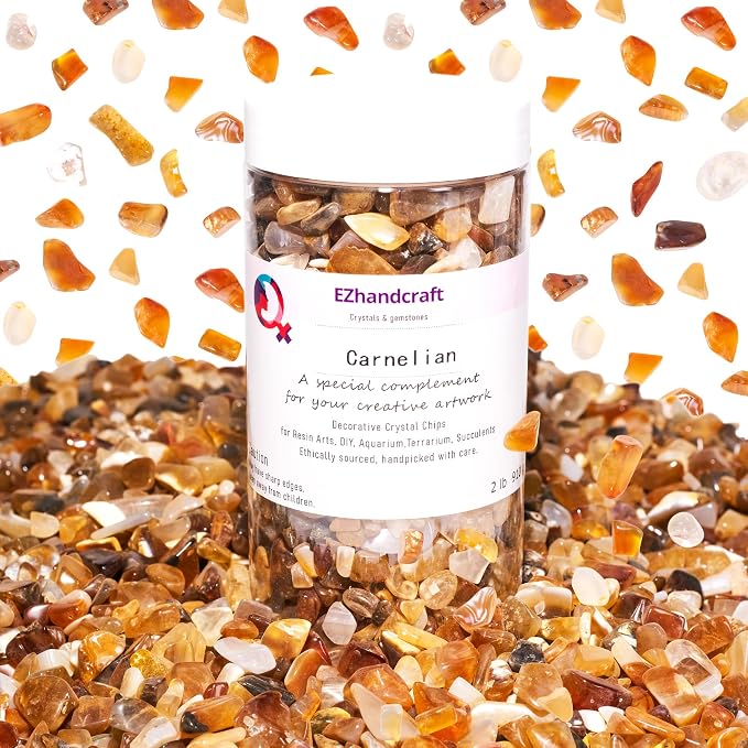 Carnelian Crystal Chips Bulk 2lbs, 2400+ Pieces, 5-8mm Natural Gemstones