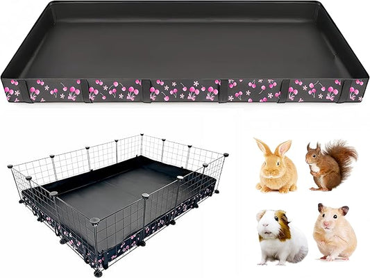 DZWLKJ Guinea Pig Cage Liner,Washable Tarp Bottom Base,Cherry Graphic,42"x56", Reusable for Rabbit, Chinchilla, Hedgehog, Ferret & Other Small Animals.