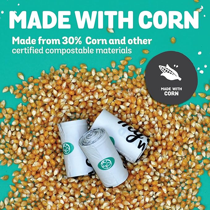 MyEcoWorld® Compostable Pet Poop Bags - Made with Corn and Other Certified Compostable Materials - 720 Bags - 48 Roll - Extra Strong - Leak Proof - Unscented - Easy to Open