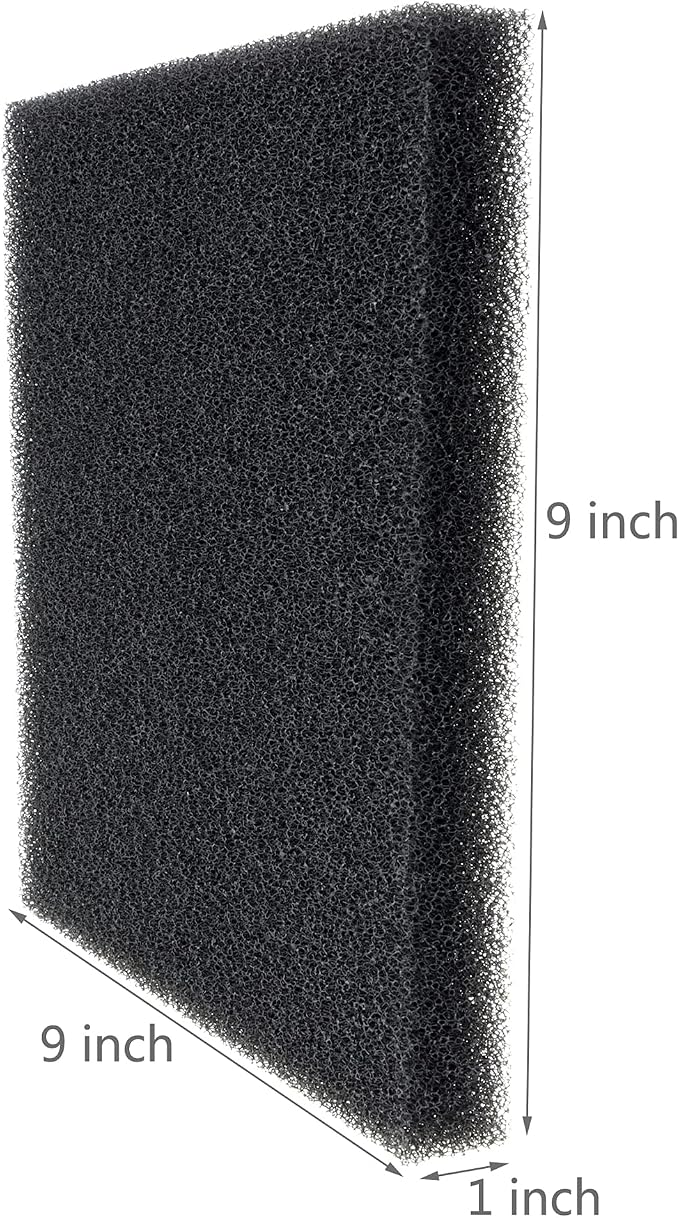 Aquarium Filter Foam Sponges Pad, 9x9x1 Inch, 4 Pieces