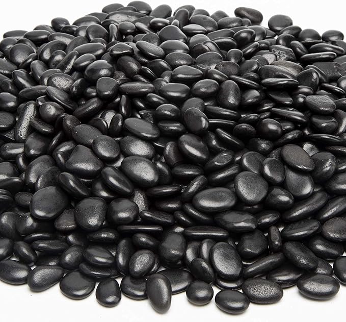 Black Small Decorative Pebbles - Gravel River Rock,Natural Polished Decorative Stones 3/8" Gravel Size,Pebbles Gravel for Bamboo Plants,Succulent,Home Decor,Landscaping,Vase Fillers and More.