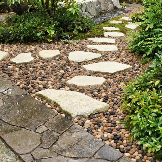 Lightly Polished Multicolored Washed Rice Stone, 3Lb, 3/8 Inch | Retain The Natural Texture of Stone, With Soft Luster and Transparent Color