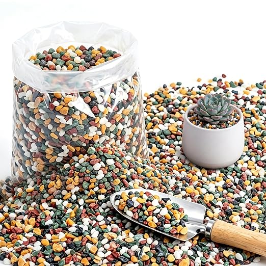 CJGQ 45lb Aquarium Gravel for Plants, 1/4Inch Fish Tank Gravel for Succulent Cactus and Bonsai, Decorative River Rocks Pebbles for Gardening, Flower Pots, Landscaping,Terrarium