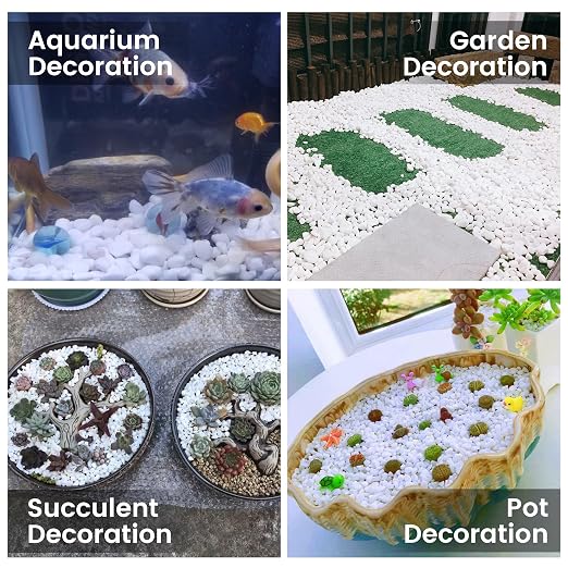 SIDONG 10 LB White River Rocks, 0.3-0.5 Inches Pebbles for Indoor Plants, Aquarium Rocks Used in Fish Tank, Decorative Stones for Plants, Vases, Home Décor, Crafting, Garden Landscaping