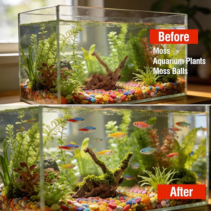 4pcs Natural Aquarium Driftwood Decoration,Perfect for Aquascaping,Fish Tanks and Reptile Habitats,Enhances Underwater Aesthetics and Provides Hiding Spots for Fish(4pcs/4-6inches)