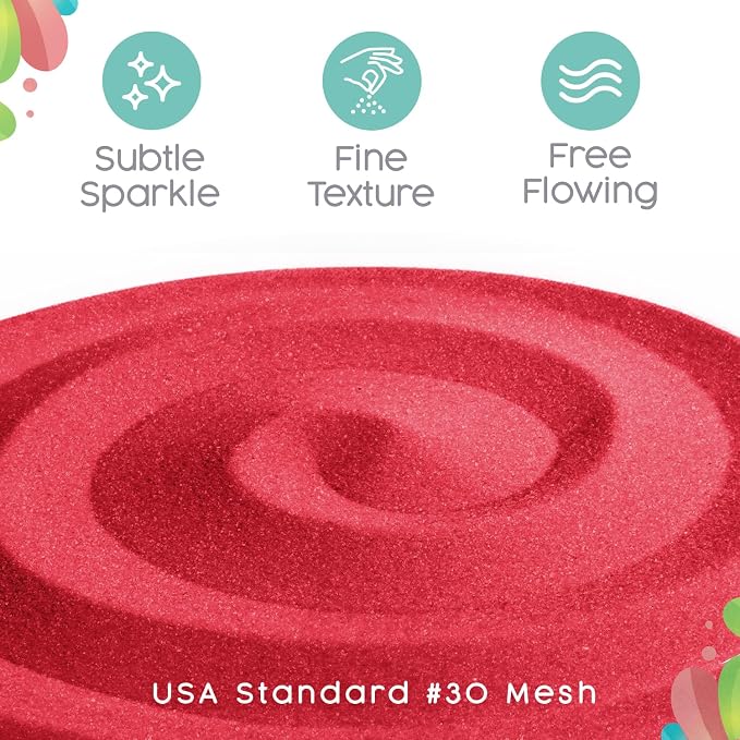 Sandsational Sparkle Guava Unity Sand, 1 LB (16 oz), Bright Red Colored Sand for Weddings, Vase Filler, Home Décor, Crafts, Terrariums, and More