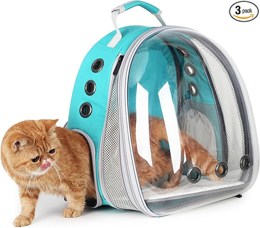 Lollimeow Cat Carrier Backpack, Expandable Bubble Pet Carrier for Cats and Small Dogs, Airline Approved Travel Backpack for Hiking, Walking & Outdoor Adventures - Supports up to 16 lbs