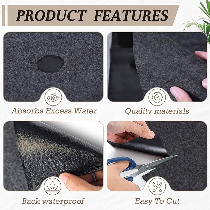 Large Bird Cage Mat, Under Pet Cage Mat, Absorbent/Waterproof Felt Pad for Bird Cages, Reptile Aquariums, Dog Kennels, with Non-Slip Backing for Hard Floors and Surfaces (36 x 36 inch)