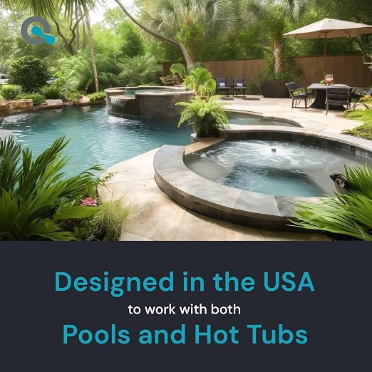 AquaDoc Eagle Ray Digital Water Test Kit for Pool & Spa with 30 Test Strips | Includes a Digital Water Tester and Hot Tub Test Strips for pH, Chlorine, Bromine, Alkalinity, Hardness And Cyanuric Acid