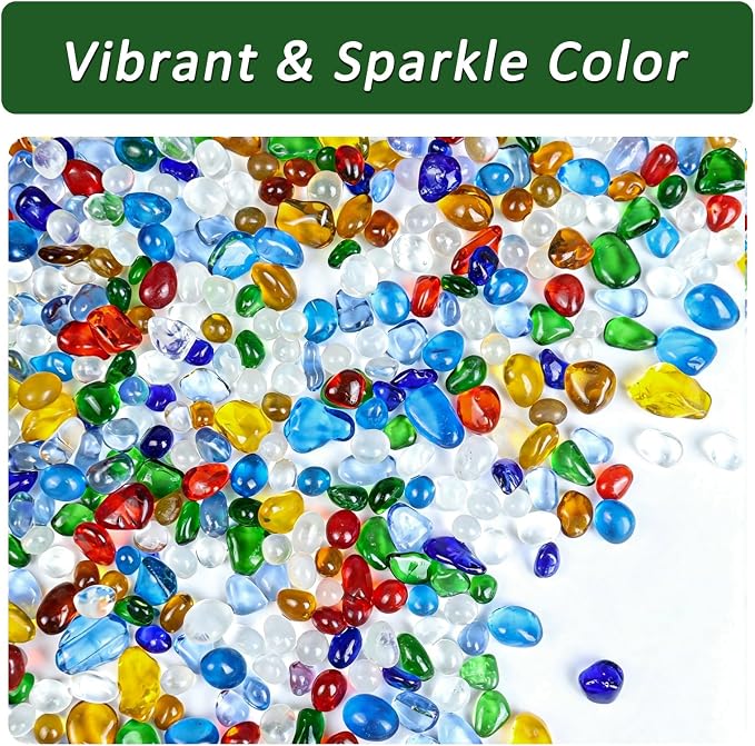 BXI 2.2 Lbs Small Aquarium Substrate Gravel Sand, Polished Smooth Fish Tank Gravel, Colorfast Uncoated Oceanic Mix Decorative Stones, Sea Glass for Vase Fillers, Fairy Garden, Potted Plants