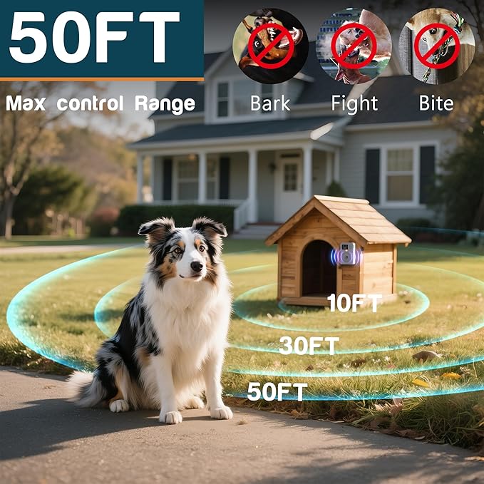 Anti Barking Devices, Ultrasonic Dog Bark Deterrent Devices, Dog Barking Control Device, Rechargeable Dog Silencer, Bark Box, Dog Barking Stopper for Dogs Training Indoor & Outdoor (White)