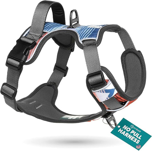 Embark Adventure Medium Dog Harness – No-Pull, Reflective Trim, Military-Grade Nylon, Front Clip with Gel-Lined Handle