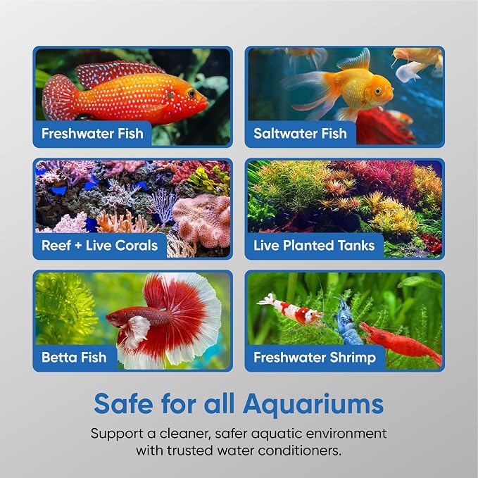Aquarium Water Conditioner Bundle, 2 Bottles (16 fl oz Each), Freshwater & Saltwater Aquarium Water Treatment Set, Includes Microfiber Cleaning Cloth