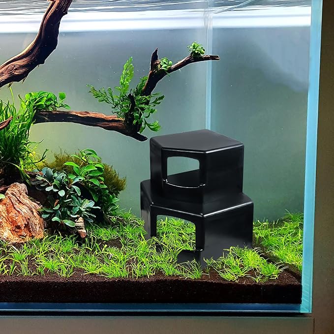 Aquarium Corner Cave Hide Axolotl Cichlid Cave Fish Tank Accessories, Corner Fish Aquarium Cave Hide with Viewing Window, Terrarium/Aquarium Underground Natural Cave