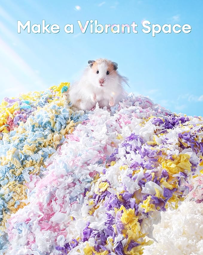 BUCATSTATE Hamster Bedding 70L, Truly 99% Dust-Free Small Animal Paper Bedding Odor Control, Cozy Hamster Litter for Rabbit Rat Syrian Dwarf Hamsters Gerbils (Twilight Blue)