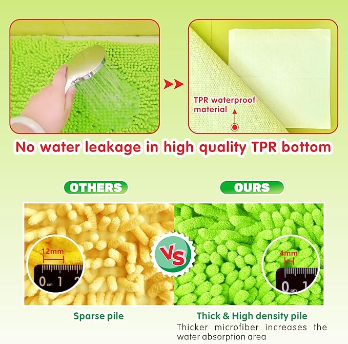 Guinea Pig Cage Liner Bedding 2 PCS, Washable Guinea Pig Bed Mat, Extra Absorbent Rabbit Pee Pad Reusable, Non-Slip Fleece Blanket for Bunny and Small Animal Cage Accessories (Green, 24"x16")