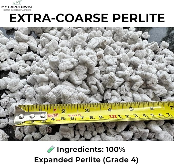 GARDENWISE Perlite for Plants, Extra Coarse Grade 4 Horticultural Perlite, Organic Perlite for Gardening Indoor & Outdoor, Made in USA (5 quarts)