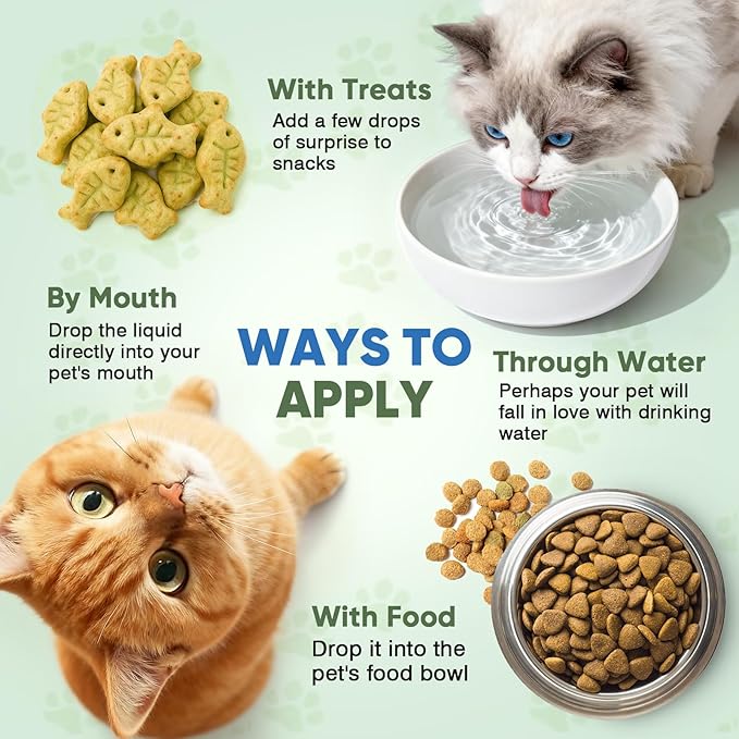 Cat Hairball Remedy Drops, 60 ml (2 fl oz) 2 Pack Cat Hair Ball Treatment Furball Control Relief Helps Eliminate and Prevent Hairballs for Indoor Cats Supports Skin and Coat Digestion
